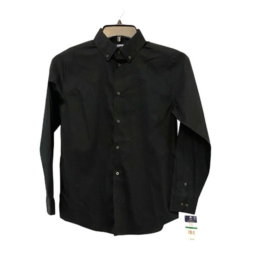 NWT Boys Black Button-Up Shirt 14-16